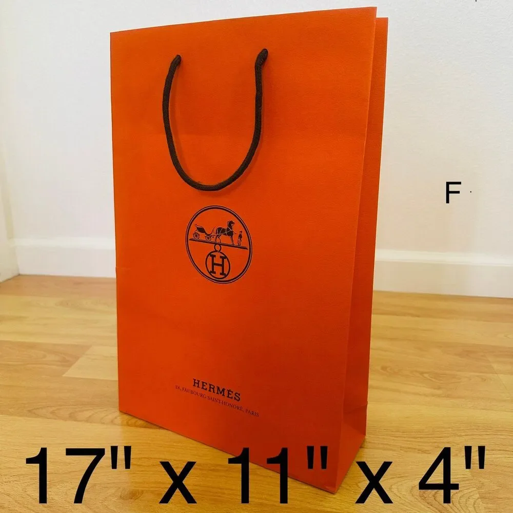 Hermes Paper Shopping Bag - orange tall small, 17